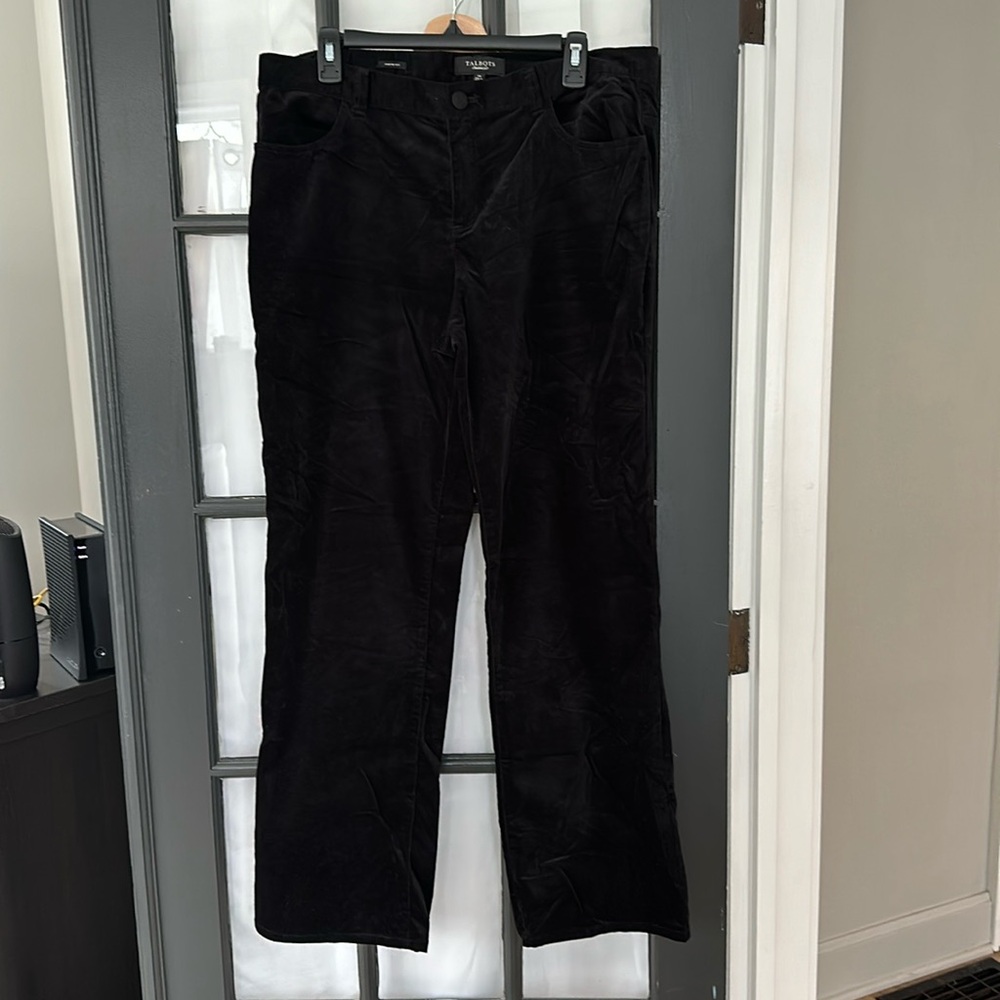 Talbots signature boot black velvet 4 pocket pants (14) 🤩